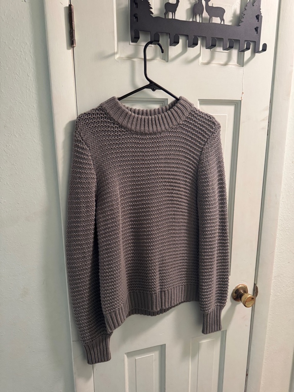Women's Chunky Knit Turtleneck Sweater - Gray